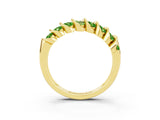 Yellow gold Channel Set Round Peridot Multi-Row Band_9