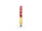 Yellow gold Channel Set Round Pink Sapphire Eternity Band_20