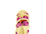 Yellow gold Channel Set Round Pink Sapphire Multi-Row Band_11
