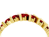 Yellow gold Channel Set Round Ruby Anniversary Band with Vertical Prongs_10