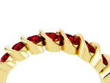 Yellow gold Channel Set Round Ruby Multi-Row Band_10