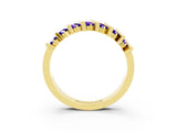 Yellow gold Channel Set Round Tanzanite Anniversary Band with Vertical Prongs_9