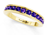 Yellow gold Channel Set Round Tanzanite Eternity Band_7