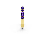 Yellow gold Channel Set Round Tanzanite Eternity Band_8