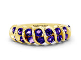 Yellow gold Channel Set Round Tanzanite Multi-Row Band_6