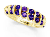 Yellow gold Channel Set Round Tanzanite Multi-Row Band_7