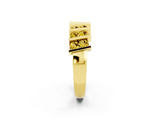 Yellow gold Channel Set Round Yellow Sapphire Anniversary Band with Vertical Prongs_8