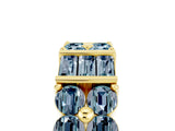 Yellow gold Channel Set Round and Baguette Aquamarine Anniversary Band with Prong Setting_23
