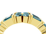 Yellow gold Channel Set Round and Baguette Blue Topaz Anniversary Band with Prong Setting_22