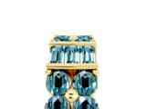 Yellow gold Channel Set Round and Baguette Blue Topaz Anniversary Band with Prong Setting_23