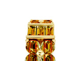 Yellow gold Channel Set Round and Baguette Citrine Anniversary Band with Prong Setting_23