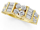 Yellow gold Channel Set Round and Baguette Diamond Anniversary Band with Prong Setting_209