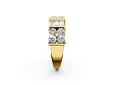 Yellow gold Channel Set Round and Baguette Diamond Anniversary Band with Prong Setting_210