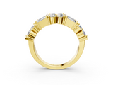 Yellow gold Channel Set Round and Baguette Diamond Anniversary Band with Prong Setting_211