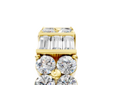 Yellow gold Channel Set Round and Baguette Diamond Anniversary Band with Prong Setting_213