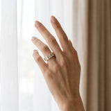 Yellow gold Channel Set Round and Baguette Diamond Anniversary Band with Prong Setting_226