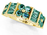 Yellow gold Channel Set Round and Baguette Green Sapphire Anniversary Band with Prong Setting_19