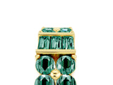 Yellow gold Channel Set Round and Baguette Green Sapphire Anniversary Band with Prong Setting_23