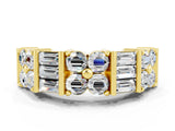 Yellow gold Channel Set Round and Baguette Moissanite Anniversary Band with Prong Setting_18