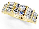 Yellow gold Channel Set Round and Baguette Moissanite Anniversary Band with Prong Setting_19