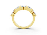 Yellow gold Channel Set Round and Baguette Moissanite Anniversary Band with Prong Setting_21