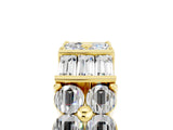 Yellow gold Channel Set Round and Baguette Moissanite Anniversary Band with Prong Setting_23