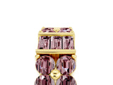 Yellow gold Channel Set Round and Baguette Morganite Anniversary Band with Prong Setting_23