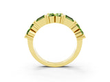 Yellow gold Channel Set Round and Baguette Peridot Anniversary Band with Prong Setting_21