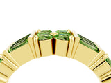 Yellow gold Channel Set Round and Baguette Peridot Anniversary Band with Prong Setting_22