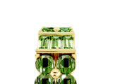 Yellow gold Channel Set Round and Baguette Peridot Anniversary Band with Prong Setting_23