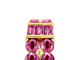 Yellow gold Channel Set Round and Baguette Pink Sapphire Anniversary Band with Prong Setting_35