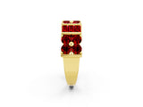 Yellow gold Channel Set Round and Baguette Ruby Anniversary Band with Prong Setting_20