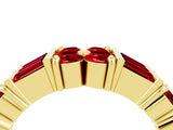 Yellow gold Channel Set Round and Baguette Ruby Anniversary Band with Prong Setting_22