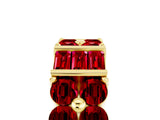 Yellow gold Channel Set Round and Baguette Ruby Anniversary Band with Prong Setting_23