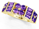 Yellow gold Channel Set Round and Baguette Tanzanite Anniversary Band with Prong Setting_19