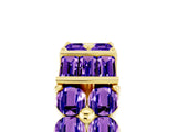 Yellow gold Channel Set Round and Baguette Tanzanite Anniversary Band with Prong Setting_23