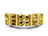 Yellow gold Channel Set Round and Baguette Yellow Sapphire Anniversary Band with Prong Setting_30