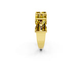 Yellow gold Channel Set Round and Baguette Yellow Sapphire Anniversary Band with Prong Setting_32