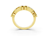Yellow gold Channel Set Round and Baguette Yellow Sapphire Anniversary Band with Prong Setting_33