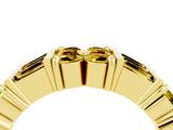 Yellow gold Channel Set Round and Baguette Yellow Sapphire Anniversary Band with Prong Setting_34
