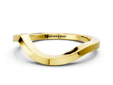 Yellow gold Chevron Curved Solitaire Band_36