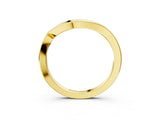 Yellow gold Chevron Curved Solitaire Band_39