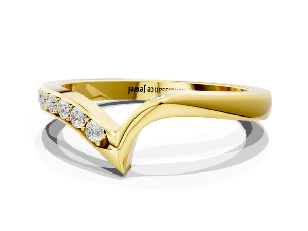 Yellow gold Chevron Diamond Pavé Twist Band