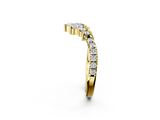 Yellow gold Chevron Marquise and Round Diamond Open Band with Prong Setting_89