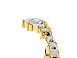 Yellow gold Chevron Marquise and Round Diamond Open Band with Prong Setting_92