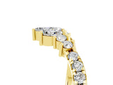 Yellow gold Chevron Marquise and Round Moissanite Open Band with Prong Setting_11
