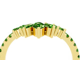 Yellow gold Chevron Marquise and Round Peridot Open Band with Prong Setting_10