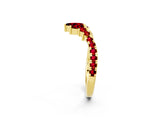 Yellow gold Chevron Marquise and Round Ruby Open Band with Prong Setting_8