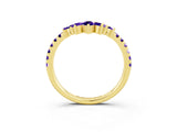 Yellow gold Chevron Marquise and Round Tanzanite Open Band with Prong Setting_9