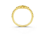 Yellow gold Chevron Marquise and Round Yellow Sapphire Open Band with Prong Setting_21